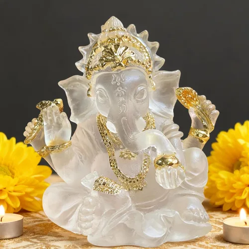 Vista 8 de Indian God Lord Ganesha Statue,Hindu Elephant Statue Ganpati Idol Buddha Sculptures,Hindu Gift,Home Temple Mandir Meditation Yoga Room Decor