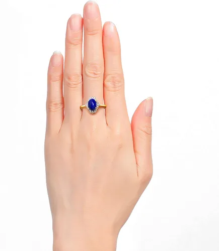 Vista 2 de Rylos Rings for Women 14K Yellow Gold Ring with 7X5MM Oval Gemstone Genuine Sparkling Diamonds Color Stone Jewelry for Women Gold Rings For Women