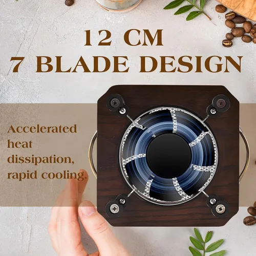 Vista 3 de Cafetera, cafetera de goteo con diseño de aspecto de madera cruda, función de lavado de té, temperatura ajustable del agua