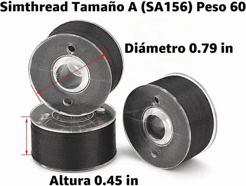 Vista 4 de Simthread 144 hilos de bobinas preenrolladas para bordar, clase 15, tipo A, tamaño SA156, poliéster negro de 60 pesos, compatible con Bernina Pfaff