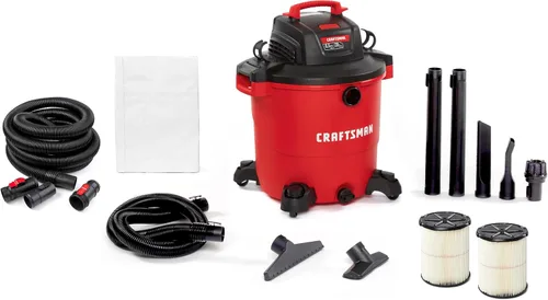 Vista 15 de CRAFTSMAN CMXEVBE18595 - Aspiradora húmeda y seca de 16 galones, 6.5 HP de potencia máxima, aspiradora de taller resistente húmeda y seca