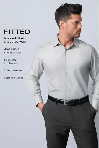 Vista 6 de Van Heusen - Camisa de vestir para hombre, de popelina ajustada lisa