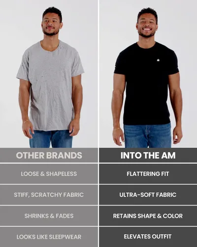 Vista 7 de Camisetas casuales de algodón suave con cuello redondo y ajuste atlético