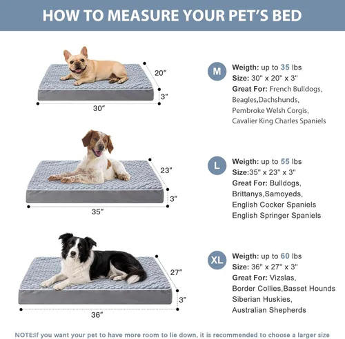 Vista 5 de WNPETHOME Cama ortopédica grande para perro, cama grande impermeable para perros con funda extraíble lavable y parte inferior antideslizante