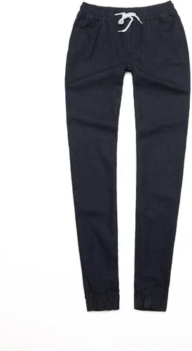 Vista 3 de SSDXY Pantalones deportivos de mezclilla para mujer con cordón talle medio desgastados ajustados ajustados ajustados ajustados estilo casual