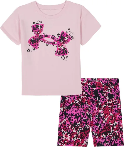 Vista 12 de Under Armour Conjunto de camiseta y pantalones cortos de manga corta de 2 piezas para niña Soft Fabric for Everyday Comfort, Breathable, Lightweight
