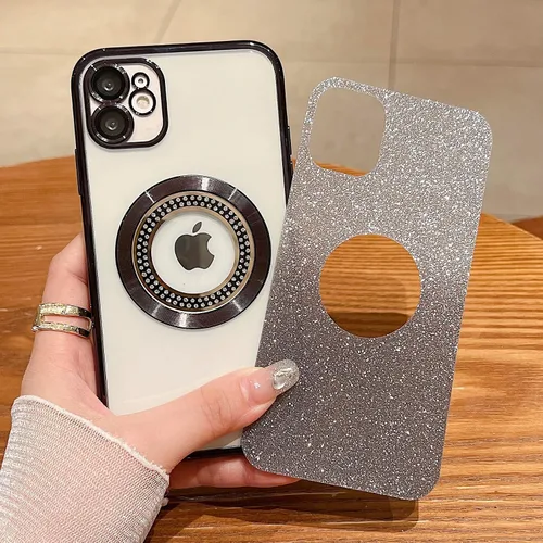 Vista 3 de Misscase Funda magnética con purpurina para iPhone 11 compatible con MagSafe, protección completa, delgada, a prueba de golpes, antiarañazos
