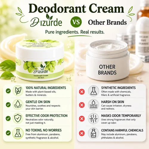 Vista 2 de Crema desodorante natural antitranspirante para hombres y mujeres, desodorante sin aluminio para pieles sensibles, protección duradera, sin manchas