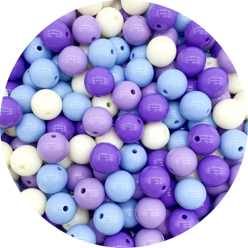 Vista 75 de BONNY BOXX 2000 piezas 4 mm cuentas redondas de acrílico de zafiro suave, bolas de plástico de chicle de burbujas, cuentas gruesas de bolas
