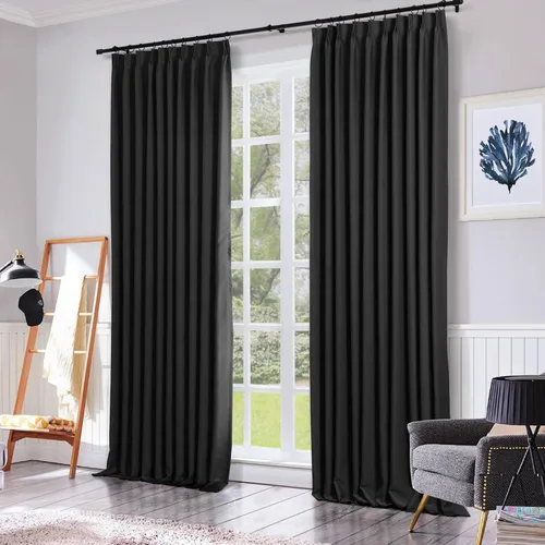 Vista 9 de ChadMade Cortina opaca plisada pesada de 45 pulgadas de largo, 27 pulgadas de ancho x 45 pulgadas de largo, para ventanas pequeñas, color beige