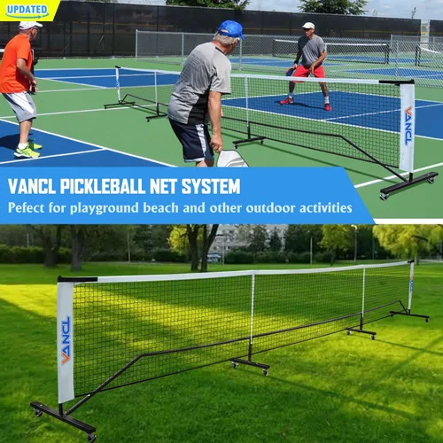 Vista 7 de Pro Pickleball Net Portable with Wheels – 22ft Heavy Duty Pickleball Net System with Sturdy Aluminum Frame for Outdoor & Indoor – Nylon Net &
