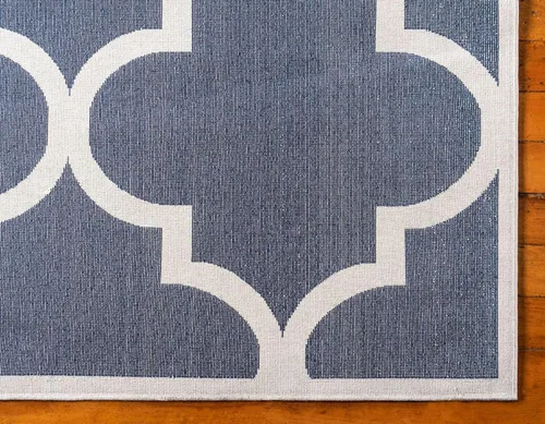 Vista 9 de Unique Loom Trellis Collection - Alfombra moderna inspirada en estilo marroquí con diseño de celosía, rectangular, 3 pies 3 pulgadas x 5 pies 3 azul