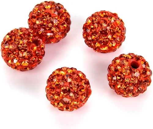 Vista 22 de 100 piezas Adabele Grado A Cuentas sueltas con cristal de 10 mm, diseño de atrapasueños con diamantes de imitación, bola de discoteca de arcilla
