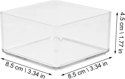 Vista 2 de 6 organizadores transparentes de cajones, cajas de almacenamiento de mesa transparentes para oficina, artículos diversos, organización de utensilios