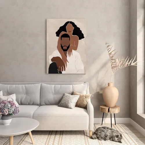 Vista 4 de Tuyashua Póster decorativo de pared de pareja negra con marco (11.5 x 15 pulgadas), arte de pared afroamericano, decoración de pared de niña negra