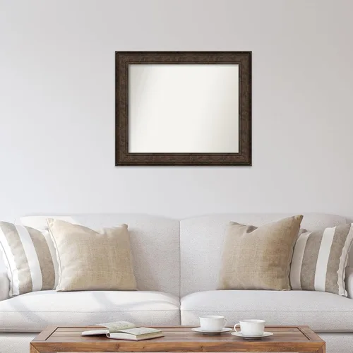 Vista 309 de Amanti Art Espejo de pared personalizado no biselado (25 x 25 pulgadas), marco de bronce acentuado, varios tamaños personalizados, espejo de baño