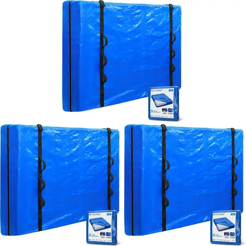 Vista 24 de TICONN Bolsas para colchón para mudanza, bolsa de almacenamiento de servicio pesado para colchón Full XL con asa perimetral y hebillas ajustables