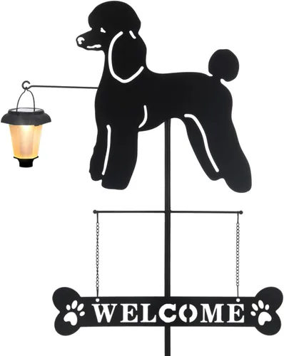 Vista 7 de BAYN Letrero de bienvenida de corgi de raza solar con silueta de perro con una linterna para jardín, césped, patio, camino Corgi Gift, Bone Shaped