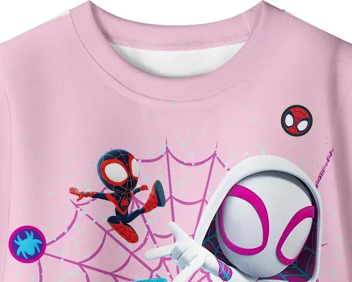 Vista 2 de Byriady Conjunto de pantalones para niñas, disfraz de dibujos animados, camiseta y pantalones, ropa de juego casual para niños de 2 a 7 años