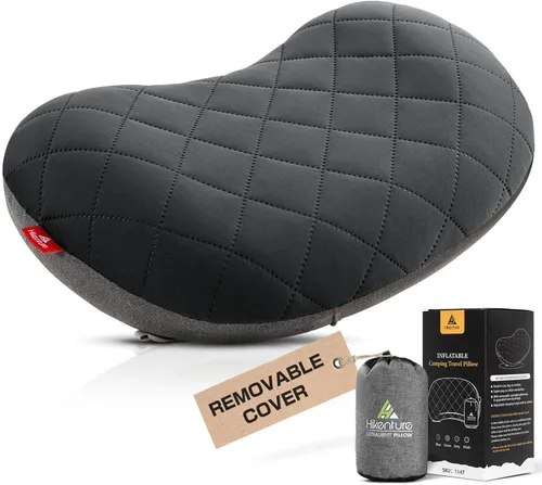 Vista 10 de Hikenture - Almohada inflable para acampar con funda extraíble Azul