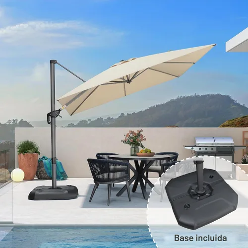 Vista 624 de PURPLE LEAF Paraguas al aire libre con base 8' x 8' protección solar verde Manzana Verde (Apple Green)