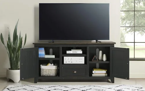 Vista 10 de Martin Svensson Home Monterey - Soporte para TV, color negro con tapa marrón