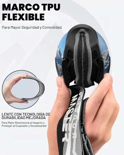 Vista 4 de OutdoorMaster Gafas de esquí con cubierta, gafas de nieve para snowboard OTG antivaho Adulto A01 Vlt 9.4%