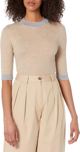 Vista 4 de The Drop Winona Suéter acanalado con cuello alto a rayas para mujer