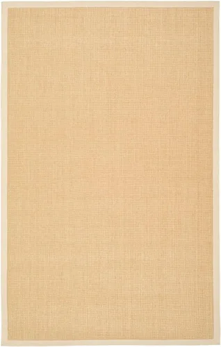 Vista 140 de Alfombra de sisal Safavieh, de color maíz y negro, tejida a mano, de la colección de fibras naturales; 5 x 8 pulgadas, NF441A, Tela, Gris / Gris