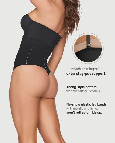 Vista 6 de Leonisa Tanga moldeadora de cintura alta con control de abdomen, ropa interior para mujer