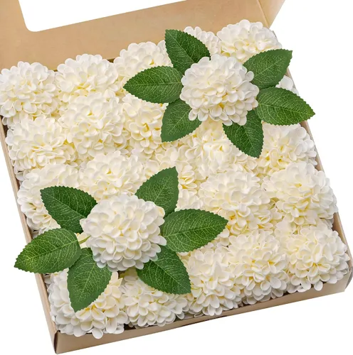 Vista 8 de Flores artificiales, 25 piezas, rosas artificiales realistas para ramos de novia, centros de mesa, arreglos, flores de Dalia negras con tallo