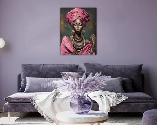 Vista 43 de Arte de pared afroamericano, decoración de rey y reina bailarín negro para sala de estar, arte de pareja de amor negro para dormitorio, lienzo