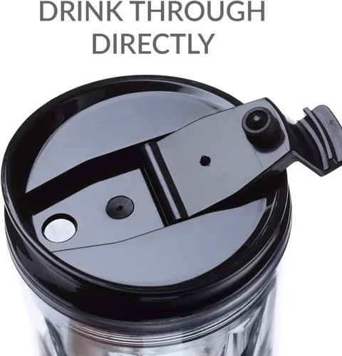 Vista 4 de Vaso para batido de cristal con cierre y bloqueo para bebidas frías y calientes Cupture, de 22 oz, Negro diamond