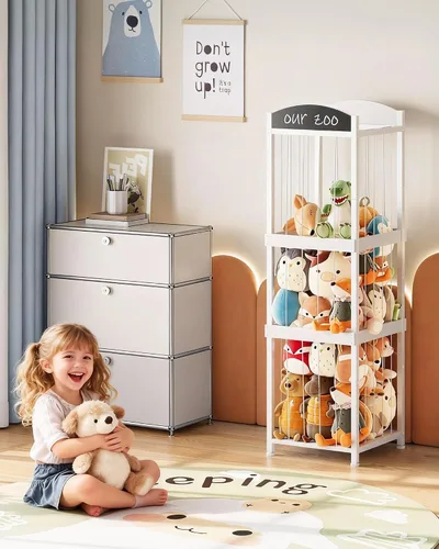 Vista 2 de CHOEZON Almacenamiento de animales de peluche, organizador de animales de peluche con cordones elásticos, soporte para animales de peluche