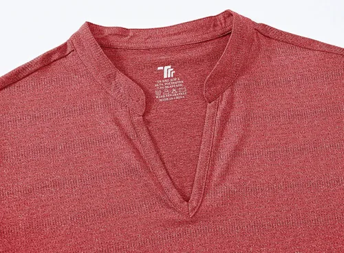 Vista 97 de Gopune Polo de golf con cuello en V para mujer, sin cuello, manga corta, ligera, de secado rápido, camisetas de tenis para correr
