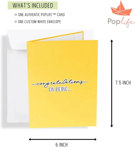 Vista 3 de PopLife Just Married - Tarjeta desplegable 3D de felicitaciones – Tarjeta de felicitación de boda, invitación de fiesta de boda, aniversario