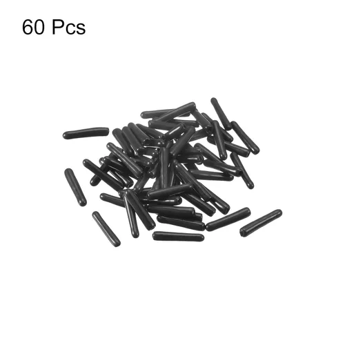 Vista 3 de uxcell Rubber End Caps, 60Pcs Round Screw Thread Protector 1.5mm Dia Bolt Cap Covers Hole Plugs for Tubing Pipe Rod Nut Furniture, Black