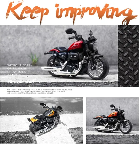 Vista 3 de Mini Motocicleta de Juguete - Autos de Juguete de Retroceso con Sonido y Luz, Motocicletas de Juguete para Niños Pequeños, Juguetes de Motocicleta