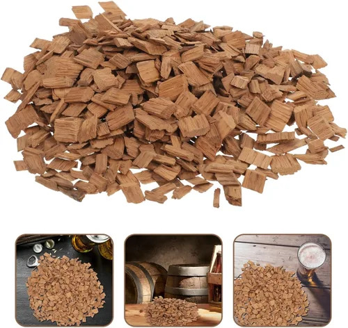 Vista 4 de Hemoton Paquete de 1 paquete de chips de roble para batidor francés, suministros para hacer vino, chips de roble para envejecer, cubos de whisky