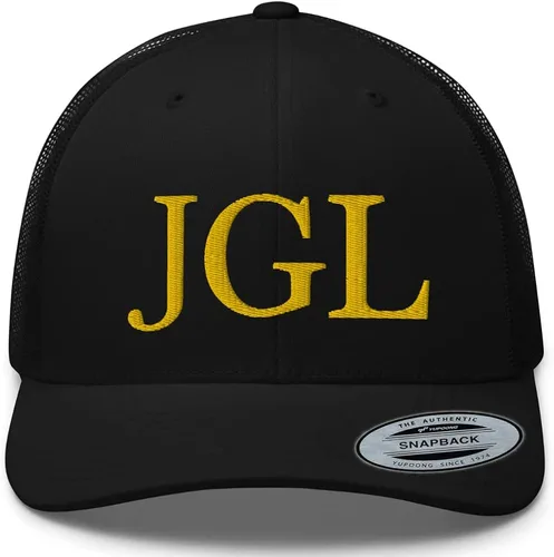 Vista 3 de RIVEMUG JGL - Gorra de camionero bordada en oro Chapo Guzman Chapito 701 con cierre de presión ajustable Gorra JGL