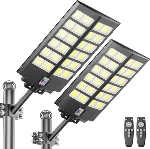 Vista 10 de Luz solar de calle, 8000 W, 7000 K, 480000 lúmenes, 1152 luces LED solares de estacionamiento del anochecer al amanecer, luces solares al aire