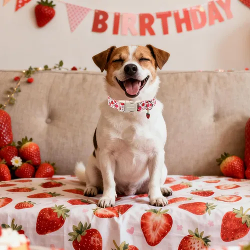 Vista 110 de DOGWONG Collar para perro de San Valentín, collar ajustable de algodón con corazón de caramelo azul, perfecto para perros pequeños a medianos