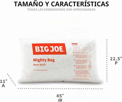 Vista 3 de Big Joe Relleno de granos de poliestireno para pufs o manualidades, 100 litros Polystyrene Bean Filled, Polystyrene, Adult-Sized Comfortable