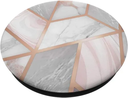 Vista 2 de PopSockets PopGrip: agarre intercambiable para teléfonos y tabletas PopSockets estándar PopGrip: efecto mármol rosa, blanco y gris
