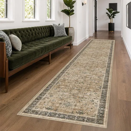 Vista 91 de Hazo Haus – Alfombra pequeña para entrada, cocina o baño, antideslizante con base de goma, resistente a las manchas y a la decoloración, diseño