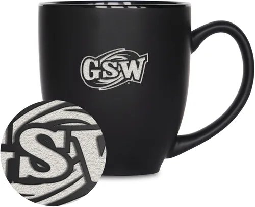 Vista 41 de Rico Industries - Taza de cerámica mate negra con grabado láser estándar de 15oz para NCAA (escuelas T & U) - Para bebidas calientes o frías