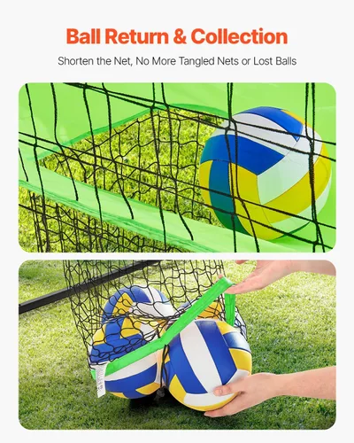 Vista 3 de VEVORAdjustable Height Badminton Net Set for Backyard Beach Lawn, Outdoor Portable Volleyball Net with Carrying Bag, 4 Square Quick Assemble Game