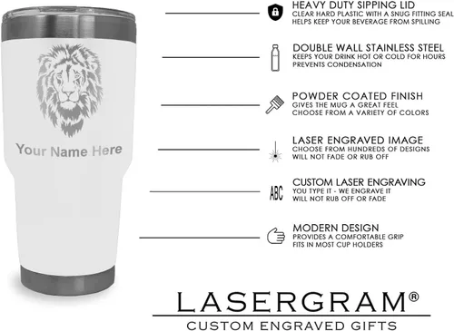 Vista 33 de LaserGram Vaso aislado al vacío de 20 onzas, enfermera registrada RN, grabado personalizado incluido (negro)