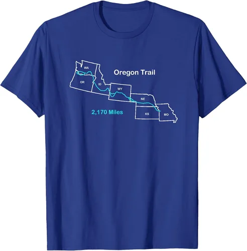 Vista 16 de Route Map of The Oregon National Historic Trail T-Shirt Asphalt Grey