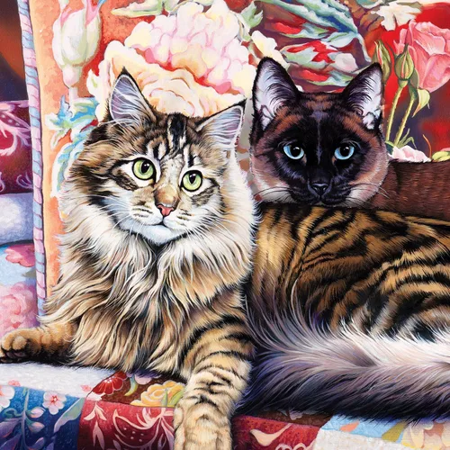 Vista 2 de MasterPieces - Rompecabezas con diseño de gato-Ology (1000 piezas), con arte por Jenny Newland., Multicolor